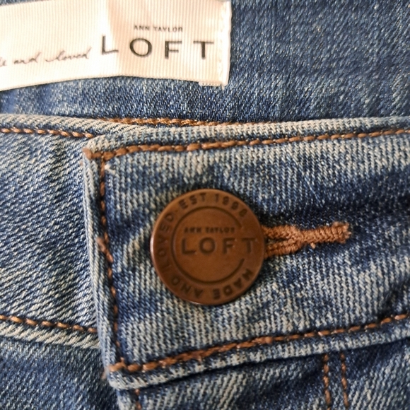 LOFT Ann Taylor Jeans Womens 29 Blue Curvy High Waist Skinny Ankle Sise 8 - Picture 11 of 12